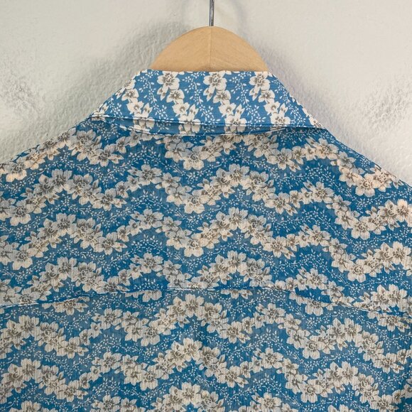 The Kooples XS Floral Silk Semi Sheer Button Up Shirt Long Sleeve Blouse - Picture 10 of 11